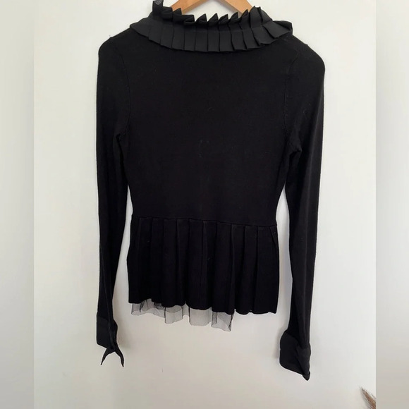Twelve by twelve Black Ruffled Zip-Up Cardigan size XS - Picture 5 of 5
